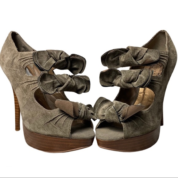 N.Y.L.A. Daris Suede Peep-Toe Pump - Picture 1 of 11